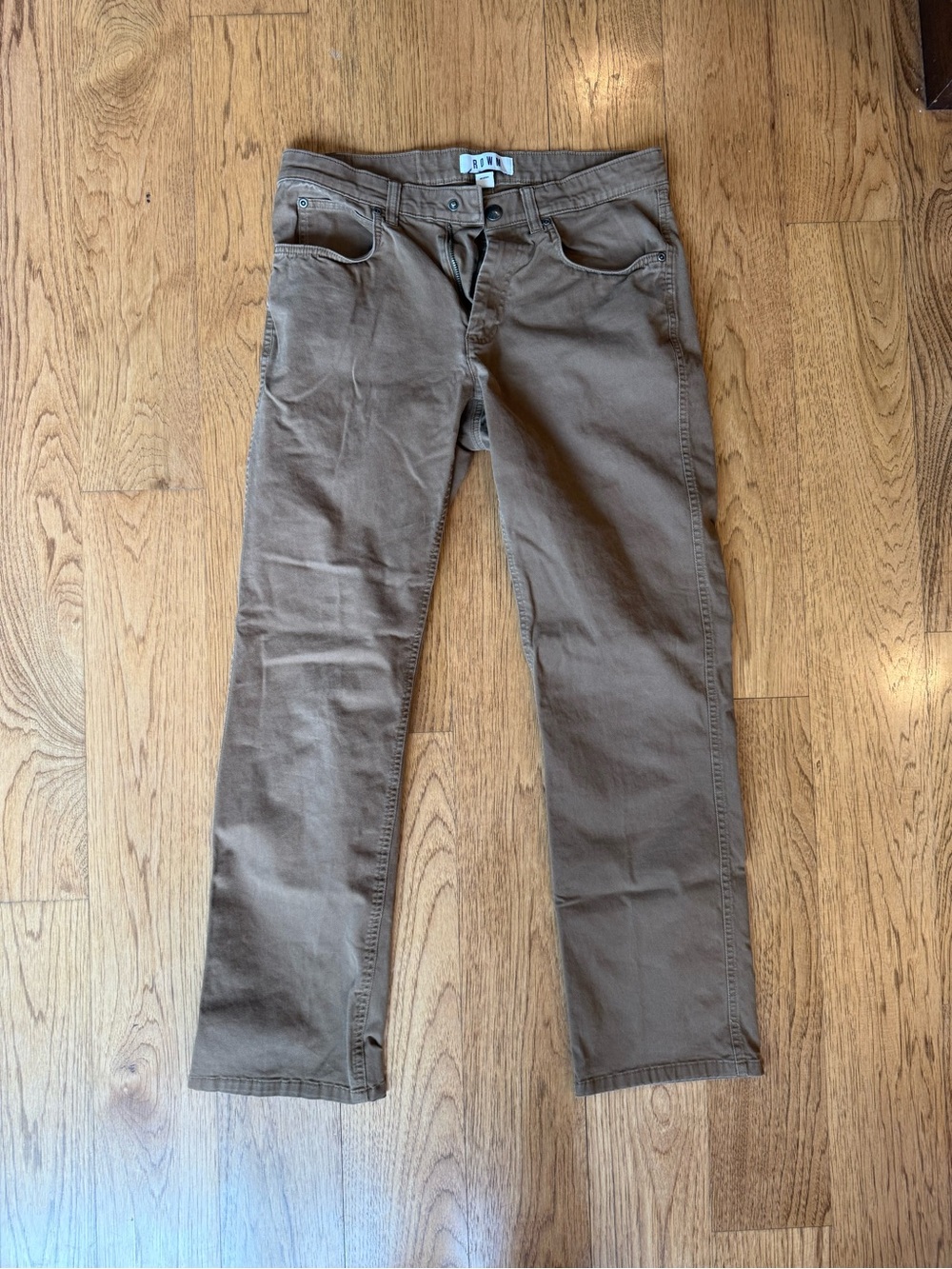 ROWM Brown Corduroy Straight-Leg Pants